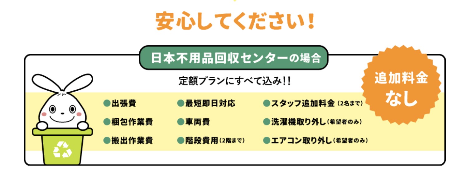 日本不用品回収センターのプラン